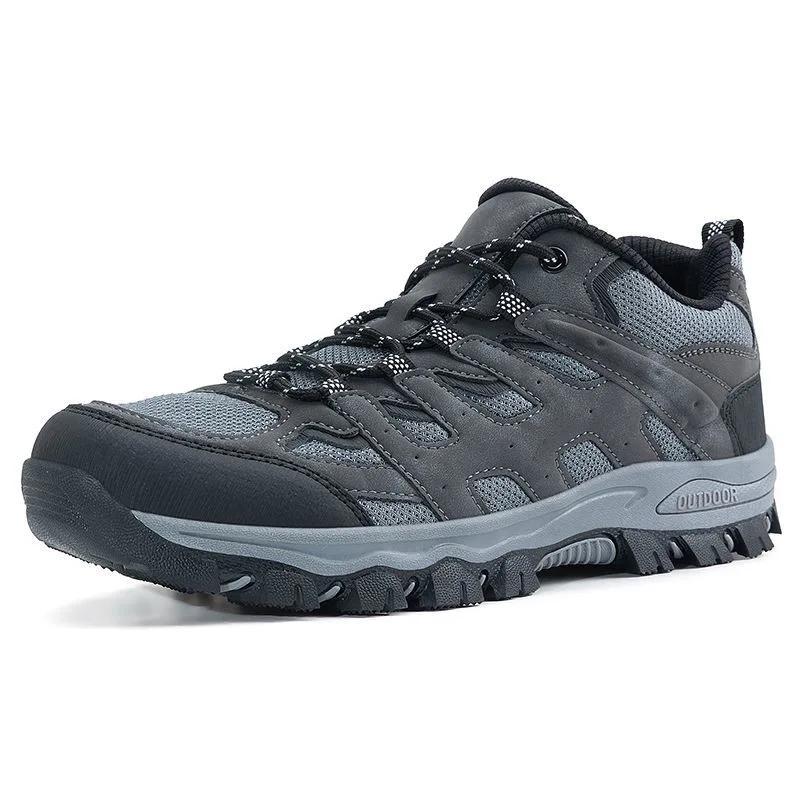 Men's Hiking Shoes Breathable Mesh Outdoor Trekking Sneakers Lightweight Anti-Collision Toe Camping Walking Shoes for Male