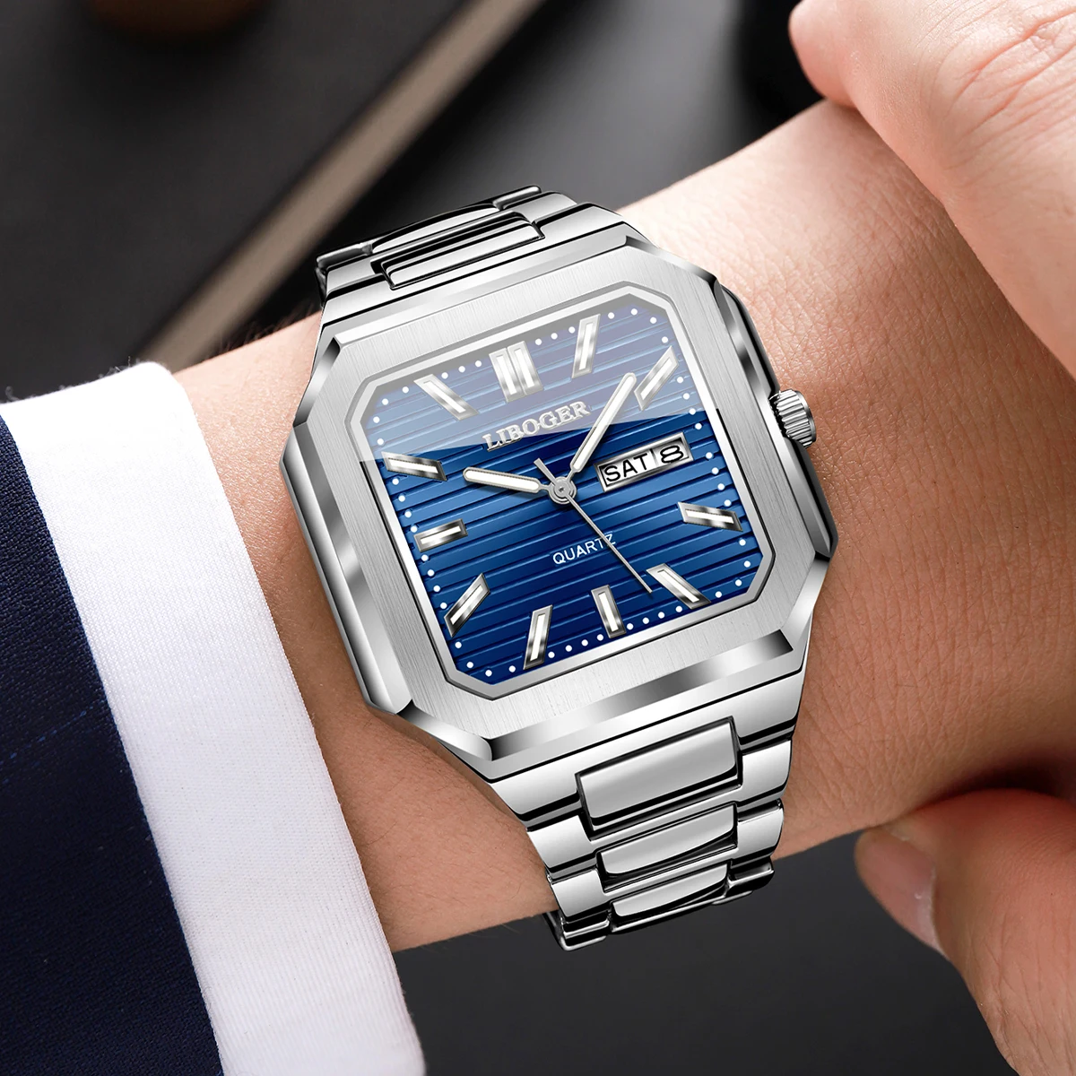 Reloj de cuarzo de negocios co - Luxury Watch Display Case reseña y precio