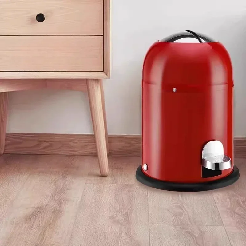 Lid trash can, home living room bathroom foot-operated retro knight trash can