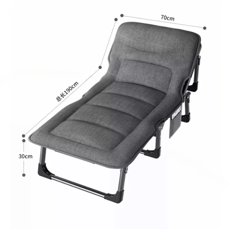 

Bedroom Folding Beds Office Lunch Break Single Recliner Chairs Home Simple Outdoor Portable Camp Bed Adult Nap Artifact