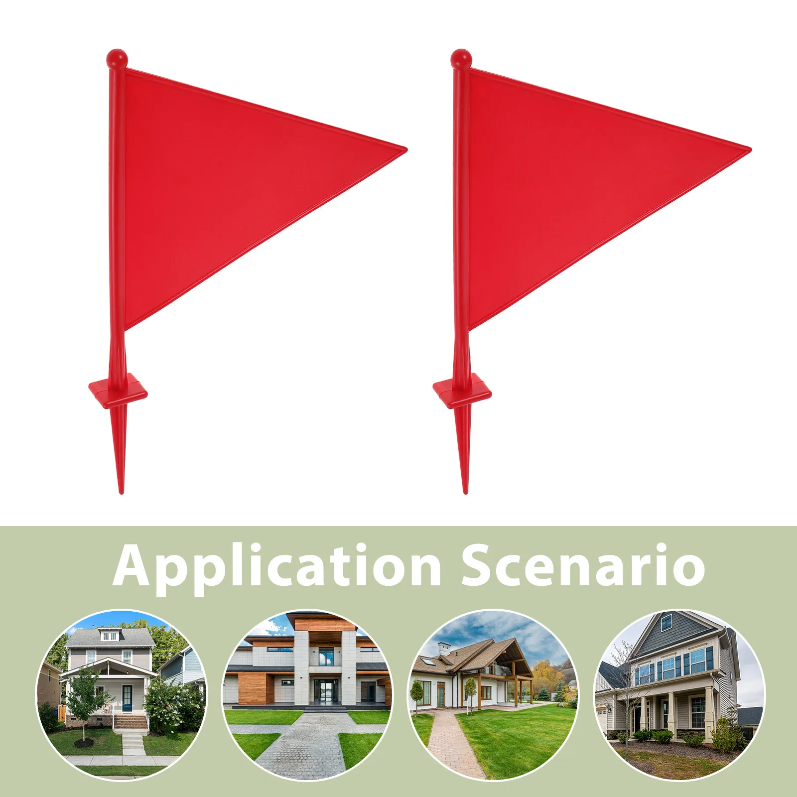 5Pcs Boundary Marker Flags Colored Yard Property Line Flags Red Garden Marker Stakes for Lawn Field Farm Survey Landscaping
