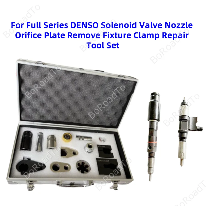 

For Full Series DENSO Solenoid Valve Nozzle Orifice Plate Remove Fixture Clamp Repair Tool Set