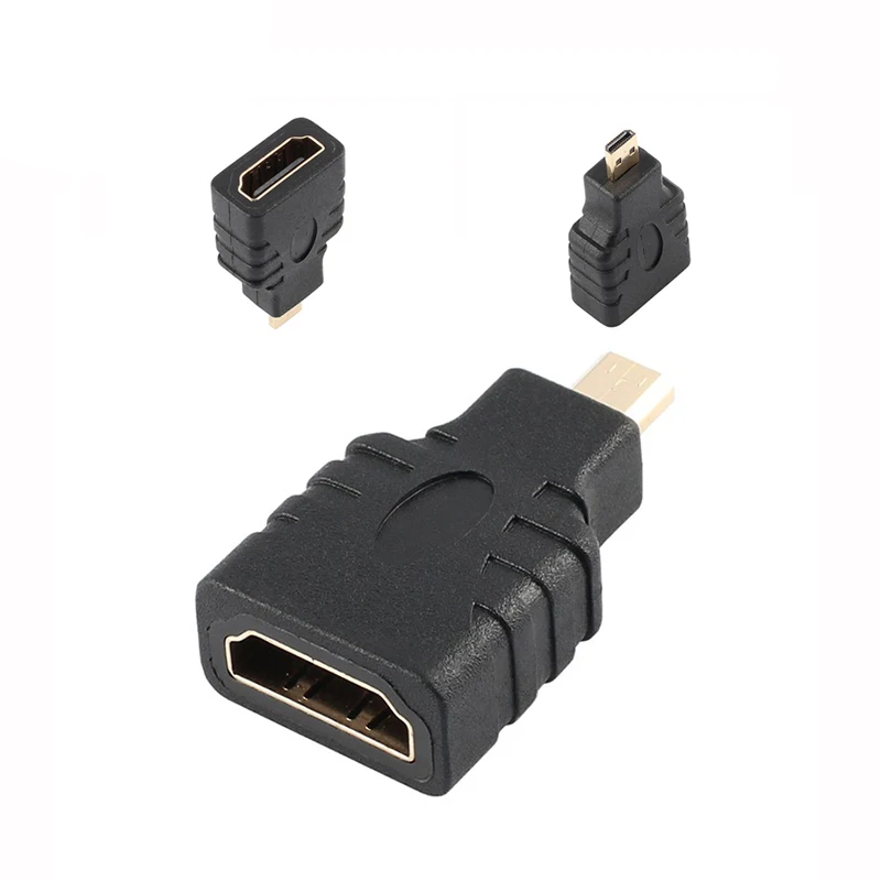 Micro HDMI-compatible to HDMI-compatible Adapter Gold-Plated 1.4 3D Extension Adapter 1080P Converter for HDTV Tablet Camera