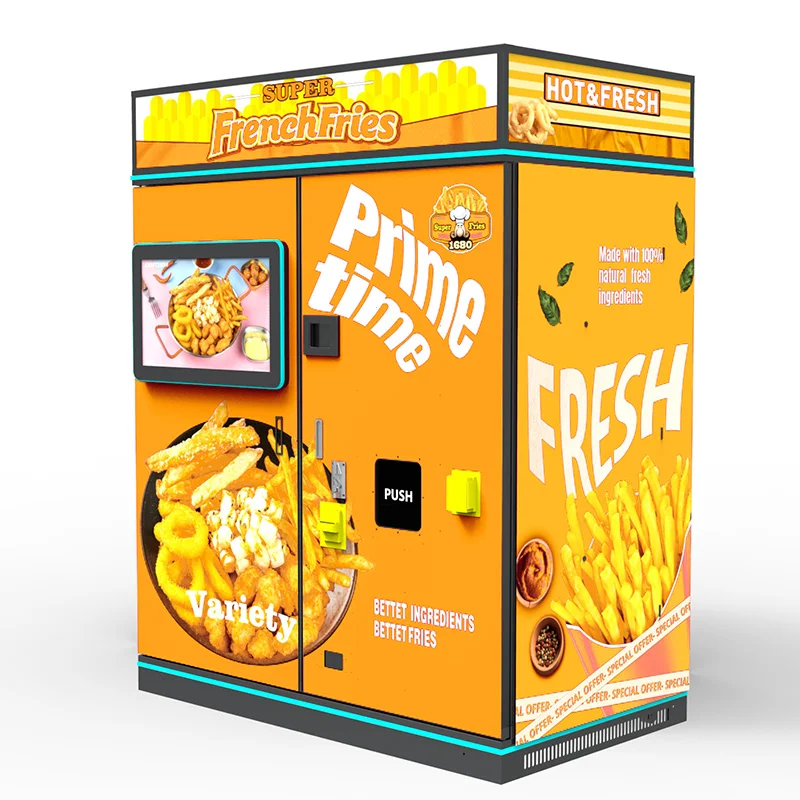 

Customized Fresh French Fries Poutine Vending Machine - 36 Seconds Fry Pringles 24H Unmanned Retail
