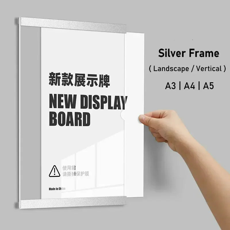 Single-deck Acrylic Board Wall Warning Frame a4 Display Vision Board Acrylic Holder Sign a3 Poster Office Bulletin