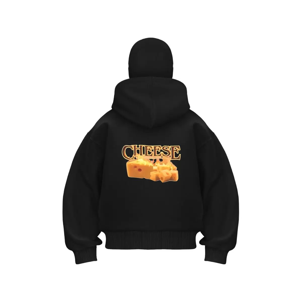 Cheese Food delicious  theme art Warm Winter Men's Balaclava Zip-Up Hoodie Outdoor Casual Wea