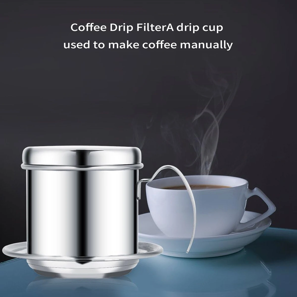 Leeseph Vietnamese Coffee Drip Filter Small French Press Portable Cup Stainless Steel Vietnamese Coffee Maker for Camping