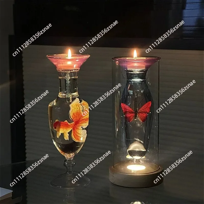 Merry Christmas New Chinese Handmade Goldfish Candlestick Scented Candle Ornament Fragrance Gift