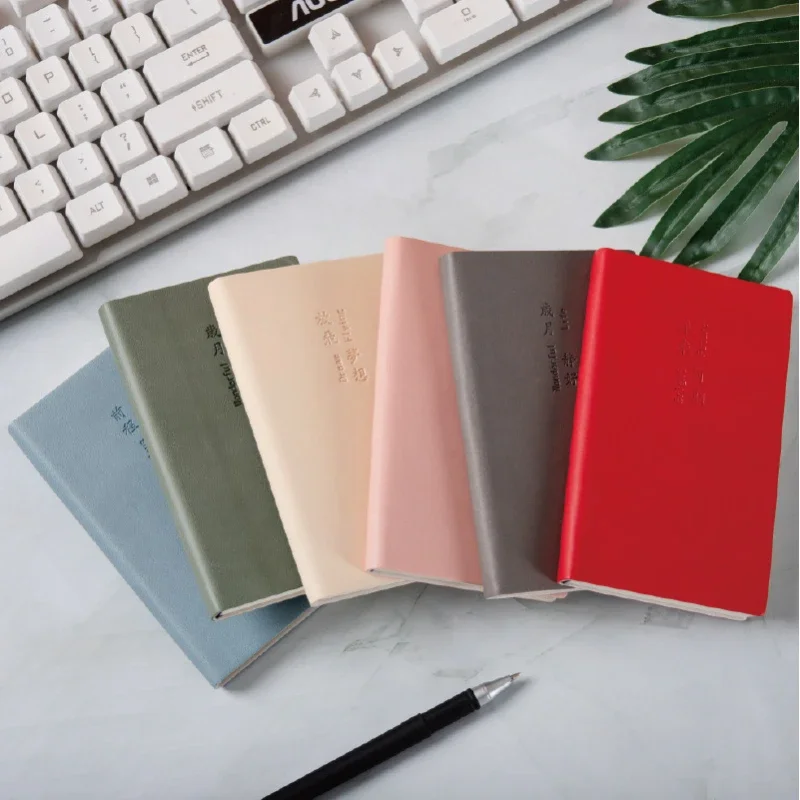 A7 Notebook, Portable Small Notebook, Office Notebook, Business Agenda 2024 Planner, Soft Leather Pocket New Notebook Stationery