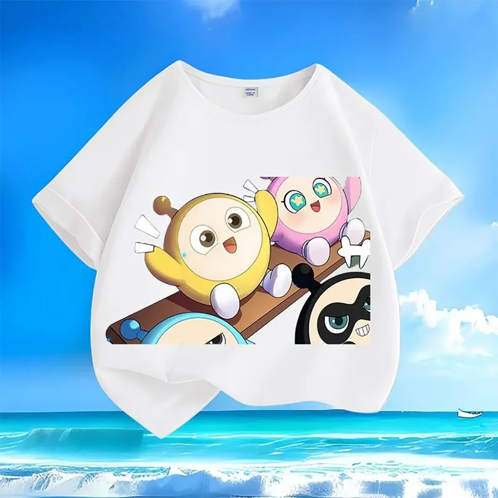 Eggy party summer new cartoon men and women medium children short sleeve T-shirt pure cotton round neck loose top