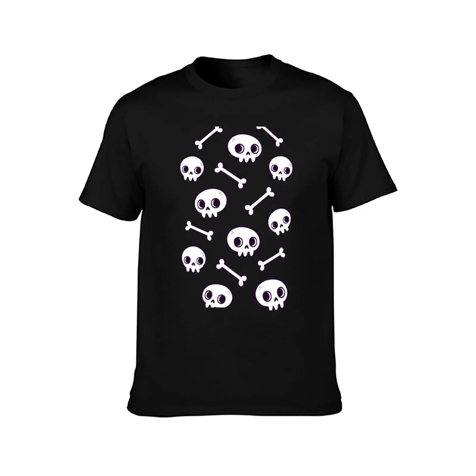Cute Skulls Nikury T-Shirt Summer Casual Cotton Tee Oversized Streetwear Tops Vintage Graphic Print Loose Fit Short Sleeve