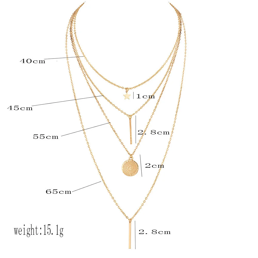 Böhmische Mode Muschel-Halsketten & Anhänger für Vintage Mehrschichtige Choker-Halskette Damen Collier Femme Collares Schmuck – Detail 2