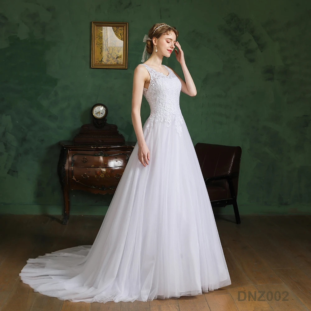 V-Ausschnitt Prinzessin Kleid Brautkleid Luxus Brautkleider Vestidos de Novia mit königlichen Zug