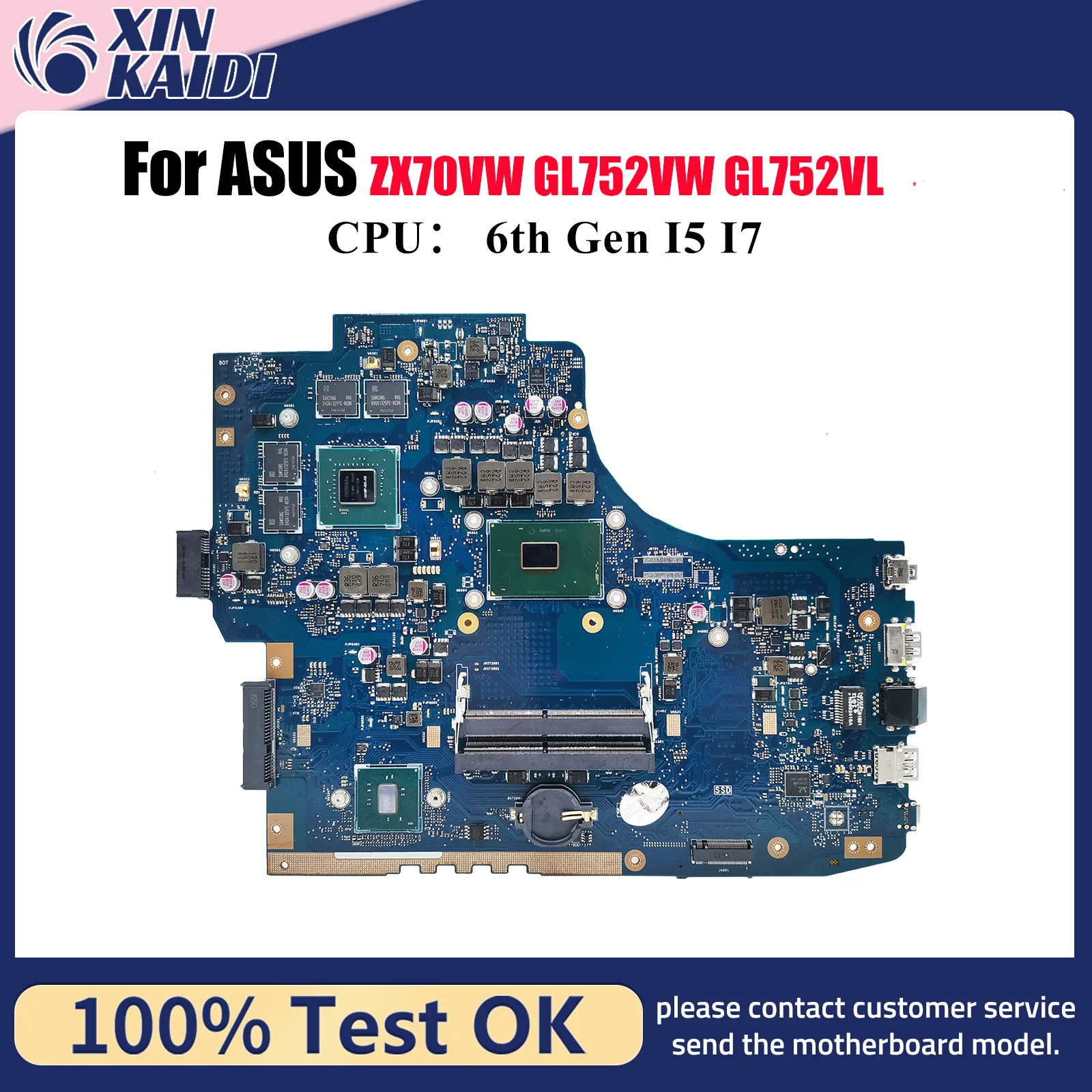 

GL752VW Материнская плата для ноутбука ASUS ROG Strix GL752VW GL752V ZX70VW GL752VL Материнская плата для ноутбука с процессором I5 I7 100% тесты OK stk