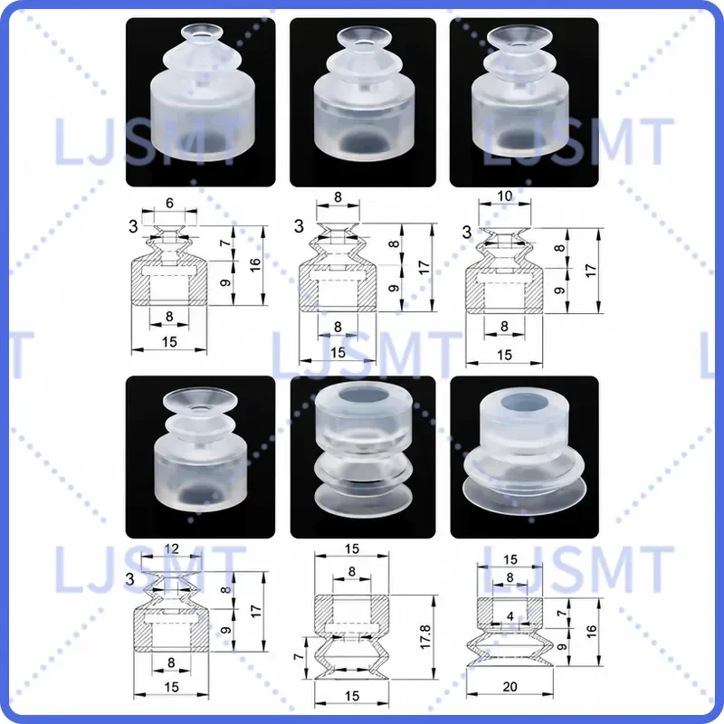 10pcs Lot Robotic Vacuum Suction Cup Double Layers for DP-6 DP-8 DP-10 DP-12 DP-15 DP-18 DP-20 DP-25 DP-30 DP-35 DP-40