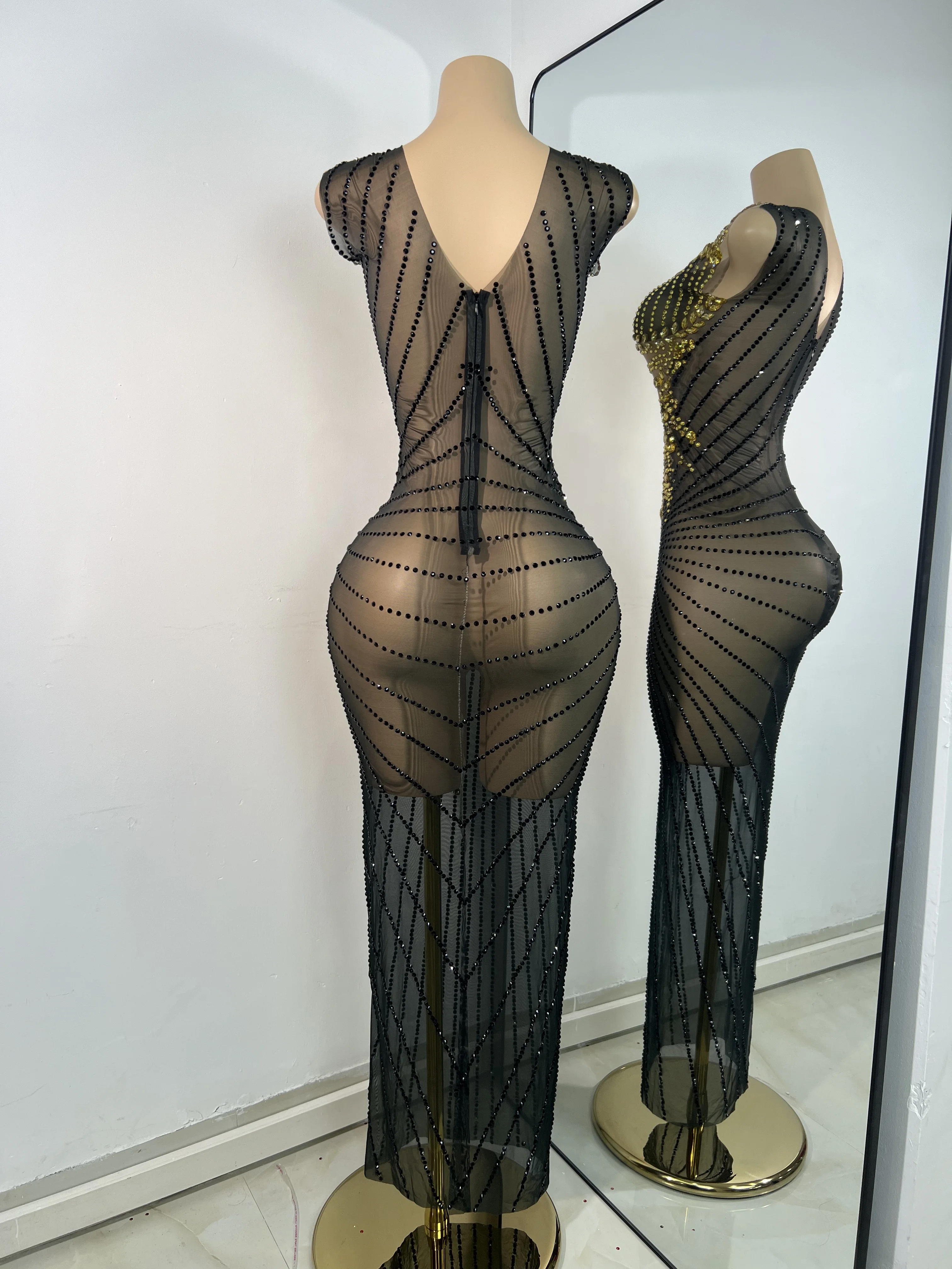 Sparkly Rhinestones Gold Black Long Dress Women Evening Prom Birthday Gown Sexy Transparent Performance Costume Stage Wear - AliExpress 200000345 Sparkly Rhinestones Gold Black Long Dress Women Evening Prom Birthday Gown Sexy Transparent Performance Costume Stage Wear - AliExpress 200000345