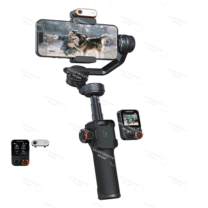 AI Tracking Gimbal Stabilizer 3-Axis Phone Gimbal w Fill Light 360° Inception Charging Reverse for phones 18h battery life