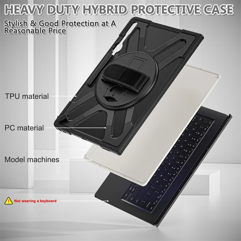 Tablet Case For Samsung Galaxy Tab S8 S9 S10 S11 Ultra 14.6 inch SM-X900 SM-X910 Rotation Hand Ring Stand Shockproof Cover