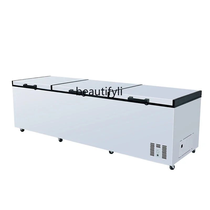 

Horizontal fresh-keeping and freezing dual-purpose large-capacity refrigerated island cabinet ice cream display cabinet