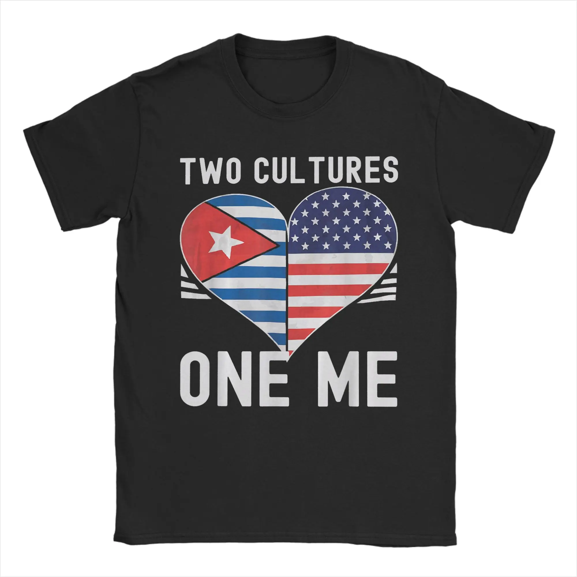 Men Women Half Cuban Half American USA Flag Cuba America T Shirt  100% Cotton Clothing Novelty O Neck Tee Shirt Adult T-Shirts