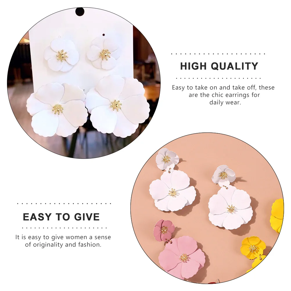 

Floral Flower Earrings Decorative Temperament Lovely Woman Daisy Stud Teen Girl Gifts