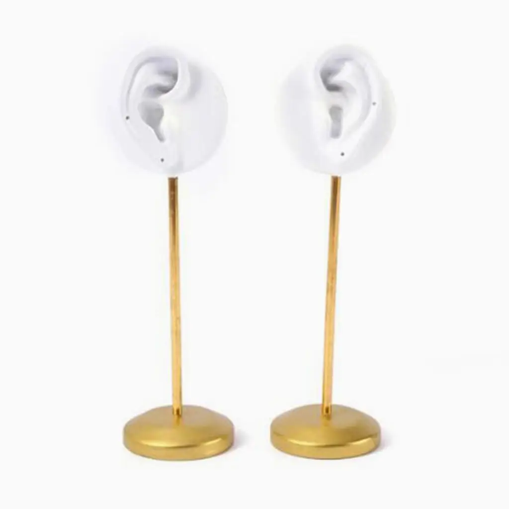 Resin Ear Stud Holder Shelf Simulated Ear Jewelry Organizer Round Base Free Standing Earring Display Stand for Salon Desktop