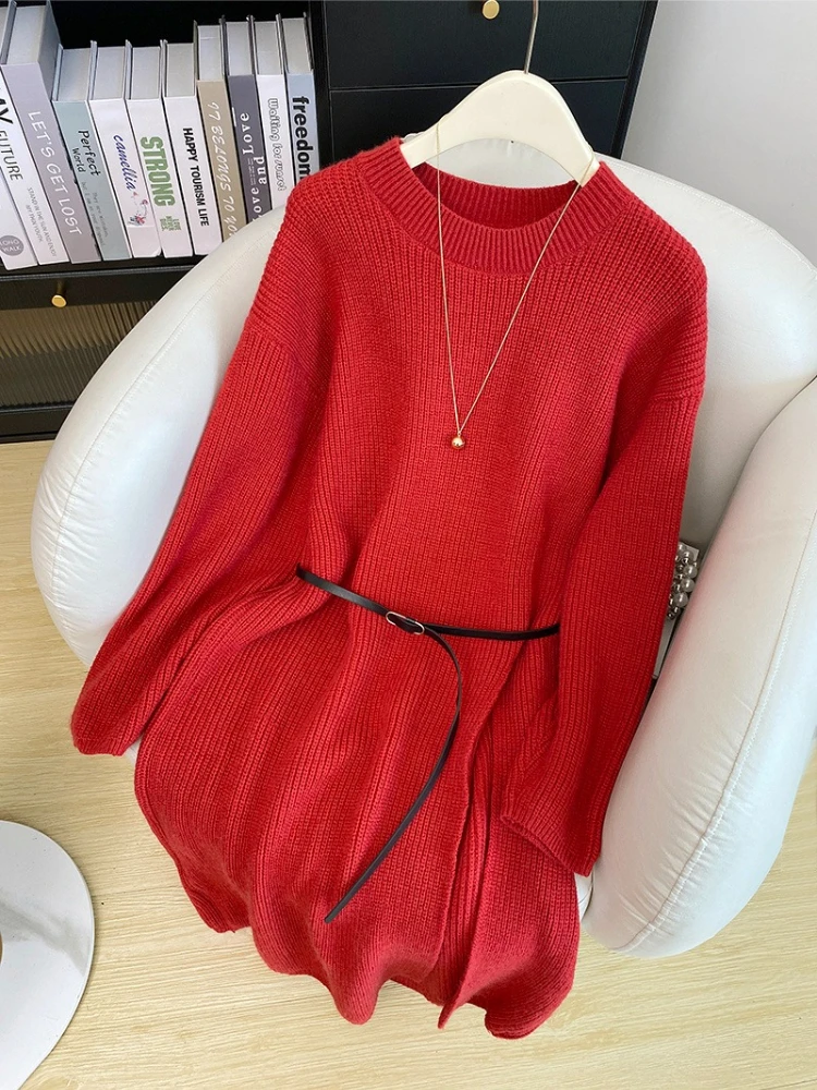 Damen Midi Strickkleid Rundhal – Bodycon Long Sleeve Ribbed Dress Bewertung und Preis