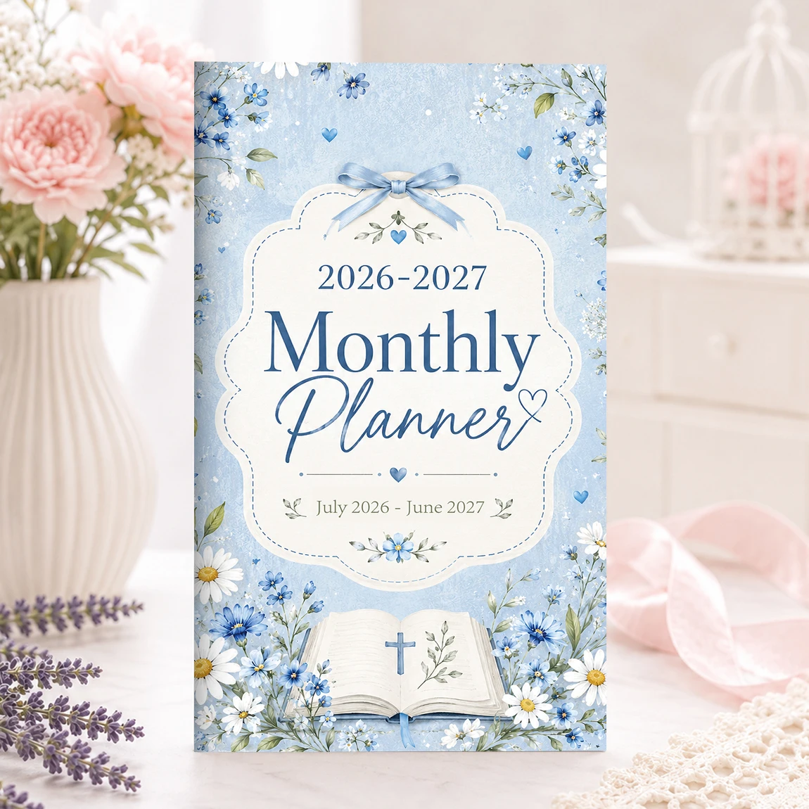 1PC 2026-2027 Monthly Planner, Jul 2026-Jun 2027 Calendar with Notes, Contacts, Holidays & 2026-2029 Overview