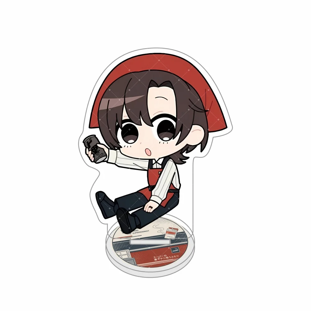 Anime Behind the Supermarket, Smoking with You. 10cm Acrylic Stand Keychain Tabletop Decorations Accessories Decor Gifts