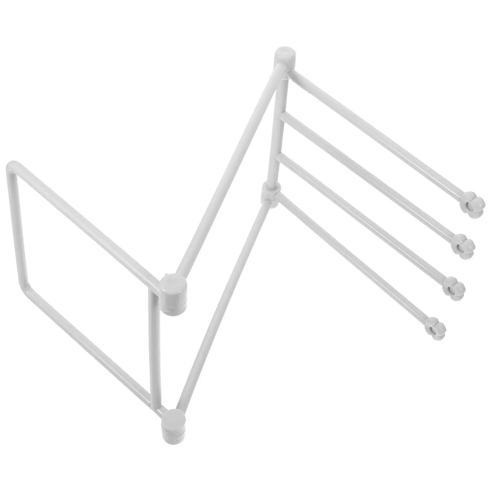 

Foldable Kitchen Towel Holder 4 Rods Plastic Storage Organizer Cup Holder Vertical Cloth Rack Bottle Stand