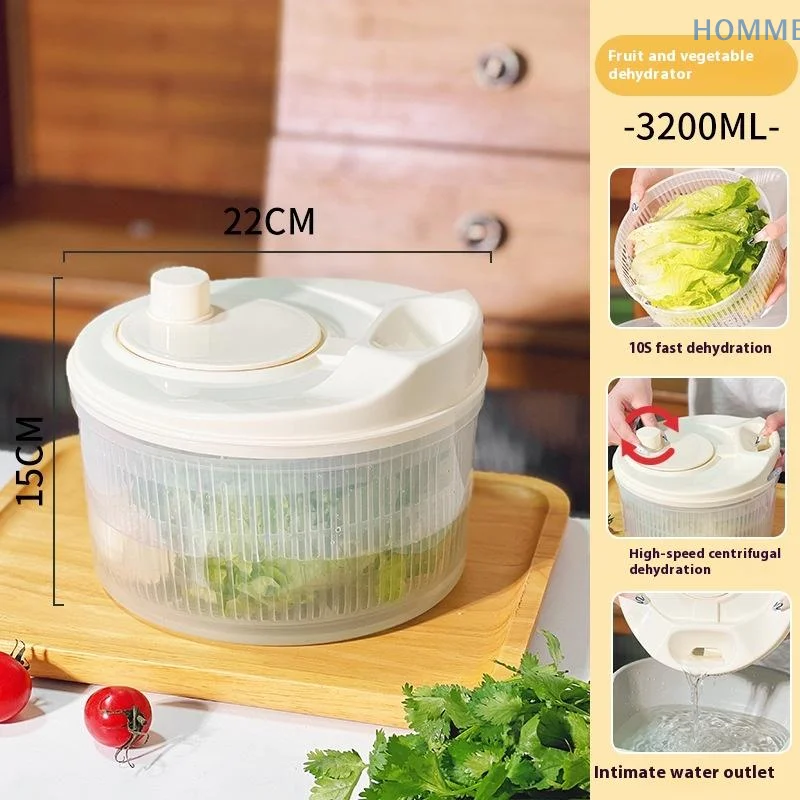 

Multifunction Manual Salad Spinner Dryer Vegetable Fruit Food Dehydrator Quick Drying Kitchen Household Vegetable Dehydrator