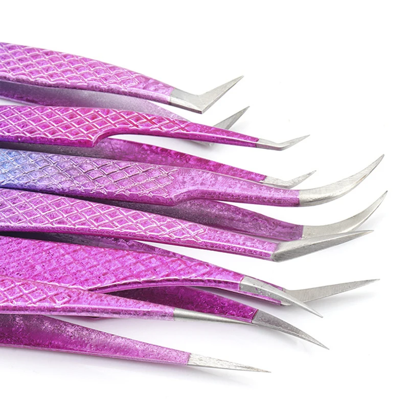 Tweezers Eyelash Extensions Clip Eyebrow Lash Extension Tweezers Cosmetic Makeup Tools Professional Precision Eyelash Tweezers