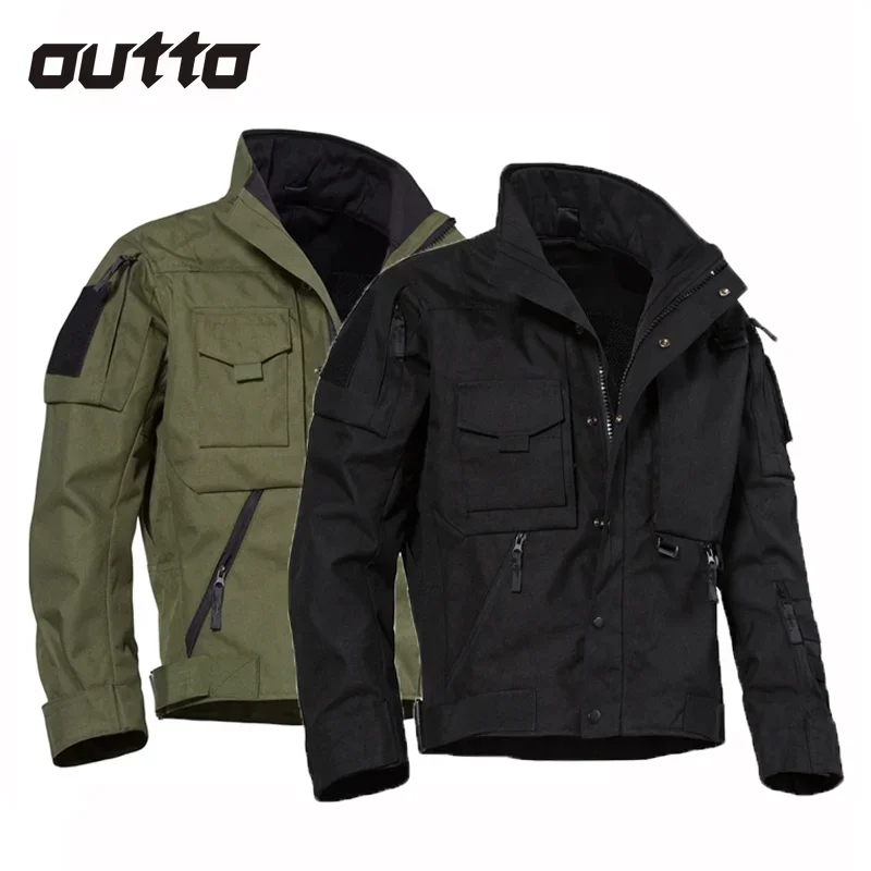 

Multi-Pocket Tactical Jacket Men Waterproof Wear-resisting Cargo Jackets Outdoor Combat Hunting Climbing Coats Male