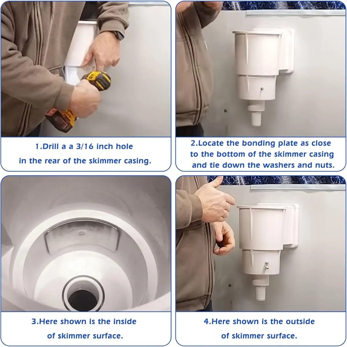 MALL BWB680AG Mechanical Connectors Pool Bonding Kit for Skimmers Above Ground Pools,Compatible with Most Skimmers