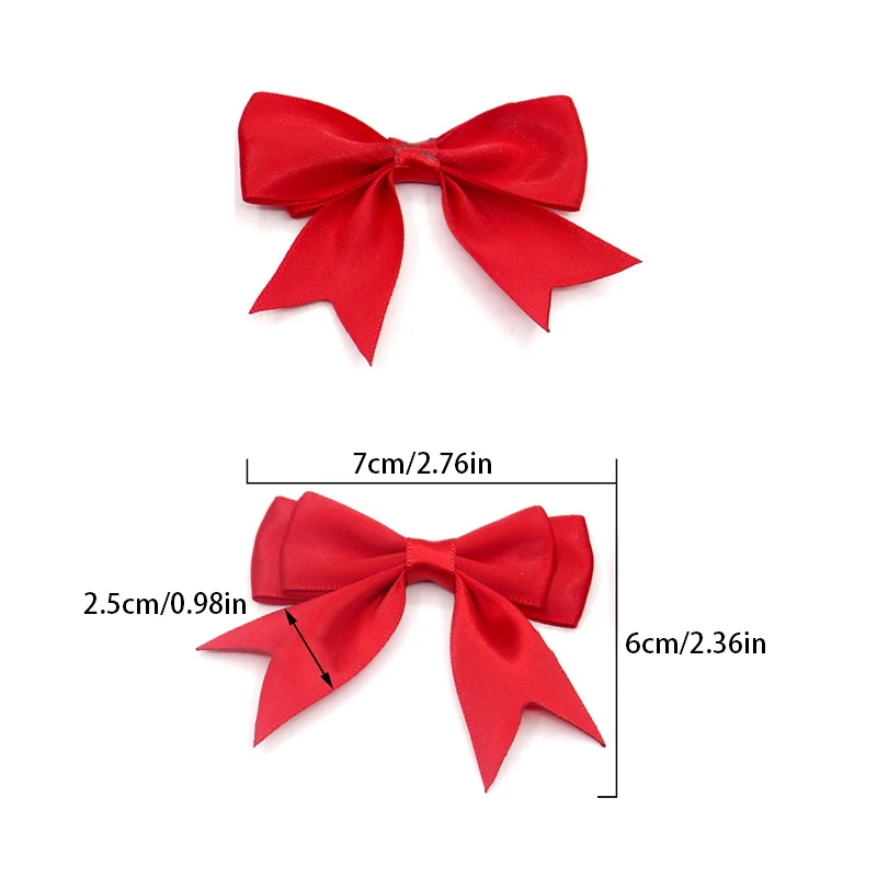 10Pcs Colored Ribbon Bows Large Size Dacron Double Layer Ribbon Bow Flower Craft Supplies Handwork DIY Party Decoration