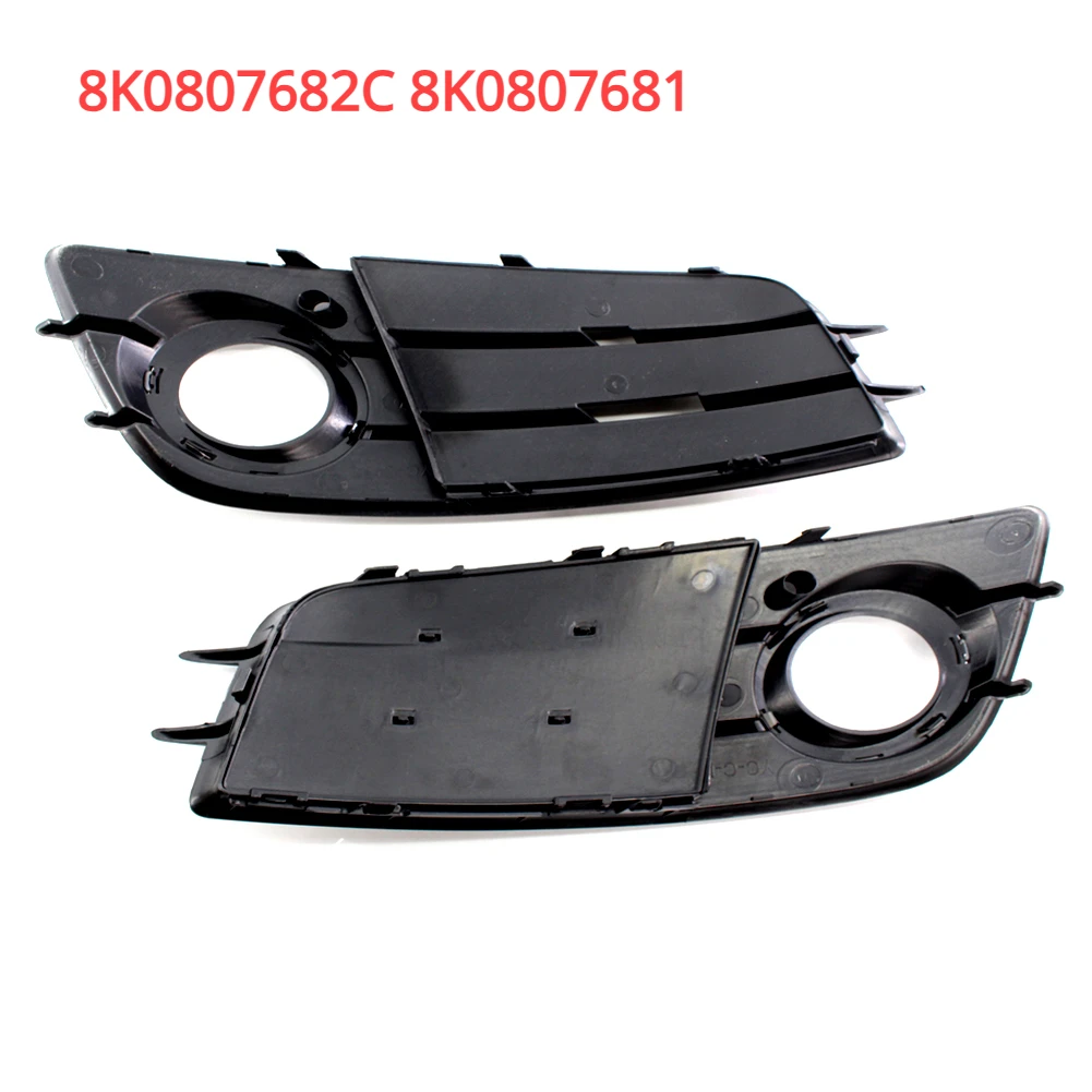 

Front Bumper Grille Fog Light Lamp Grill Cover Trim Frame Bottom Bezel Pair for Audi S4 A4-Sline B8 8K0807682C 8K0807681