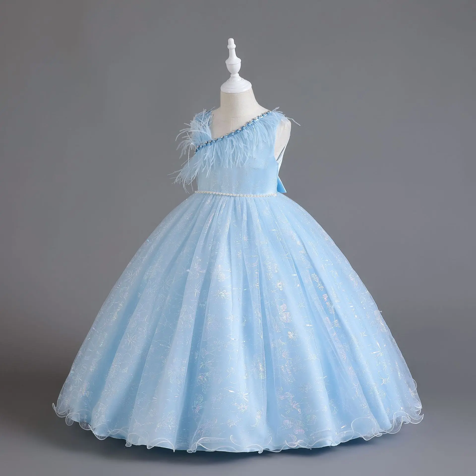 2023 Sommer Mädchen Pailletten Tutu Kleid Blumen mädchen Kleid für Hochzeits feier 4-12 Jahre Geburtstag Outfits Kleinkind formelle Gala Kleidung