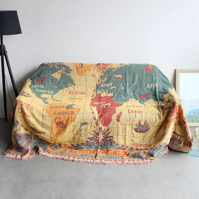 High Quality Vintage Thick Blanket Multipurpose Double-sided Wall Tapestry Sofa Towel Bed Cover Carpet Tablecloths Quilts
