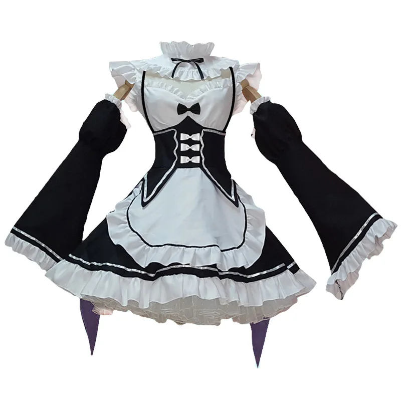 Anime Maid Rem/Ram Cosplay Costume Dress Life In A Different World From Zero Halloween Carnival Performance Costume