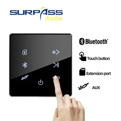 Smart Home Background Music System 2x15W Blue-tooth Mini Touch Key In Wall Amplifier Support USB/SD Card Stereo Sound Player