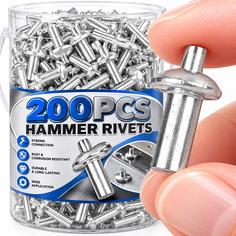 Hammer Drive Expansion Rivets Percussion Expansion Aluminum Nail Head Piercing Knock Type Small Tapping Screw Fastener Hardware