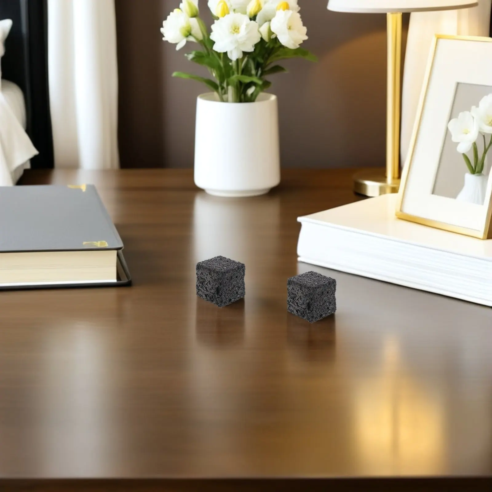 

5Pcs Natural Black Volcanic Stone Essential Oil Diffuser Square Design Mini Aroma Stones Passive Diffuser for Car Home Office