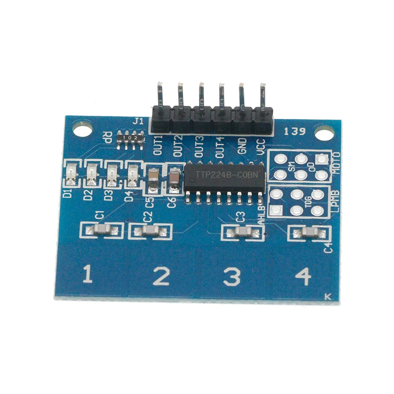 Novo módulo interruptor capacitivo sensor de toque digital de 4 canais botão para ttp224