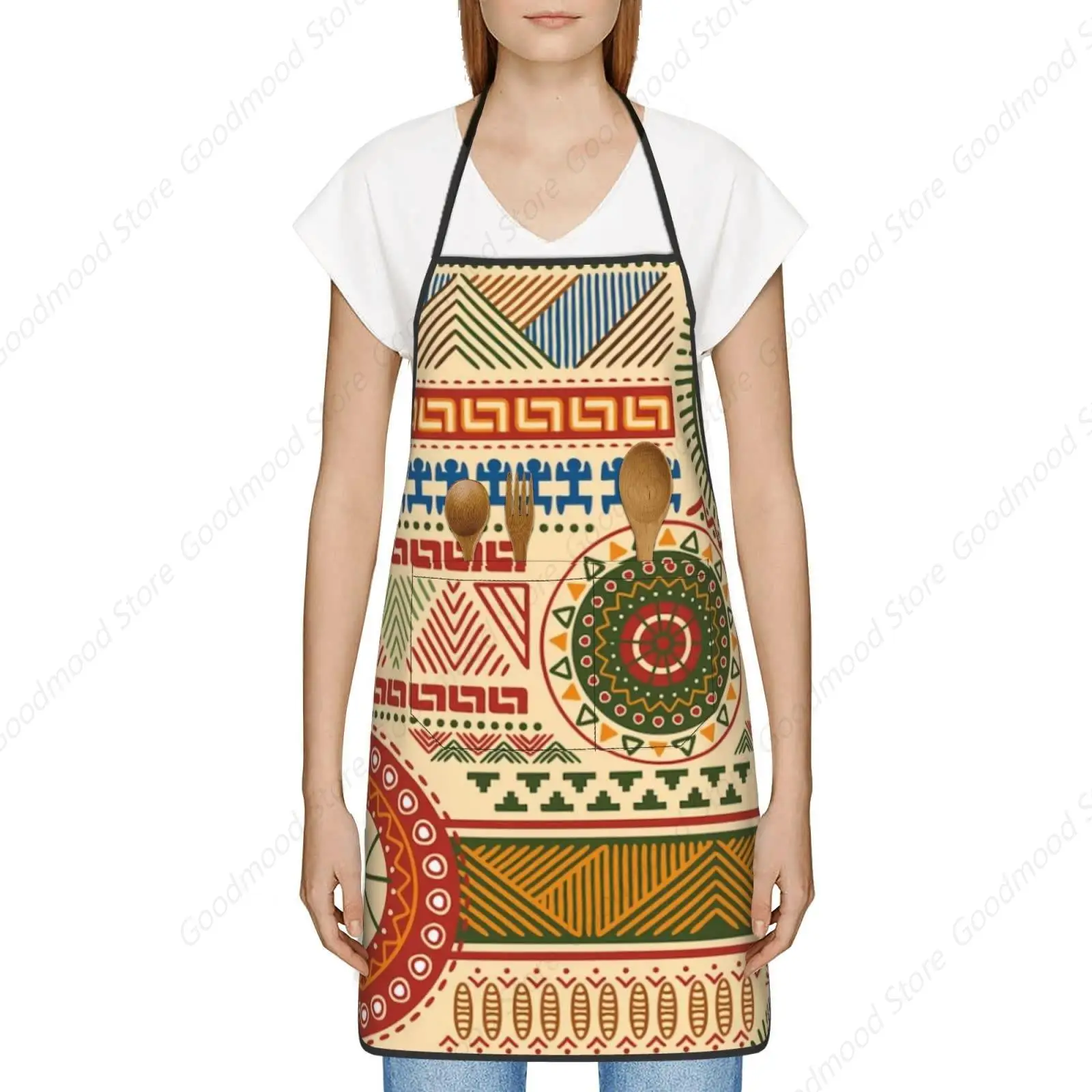 Cool native african indians pattern african native apron,cooking aprons for man women,kitchen apron chef apron adjustable garden