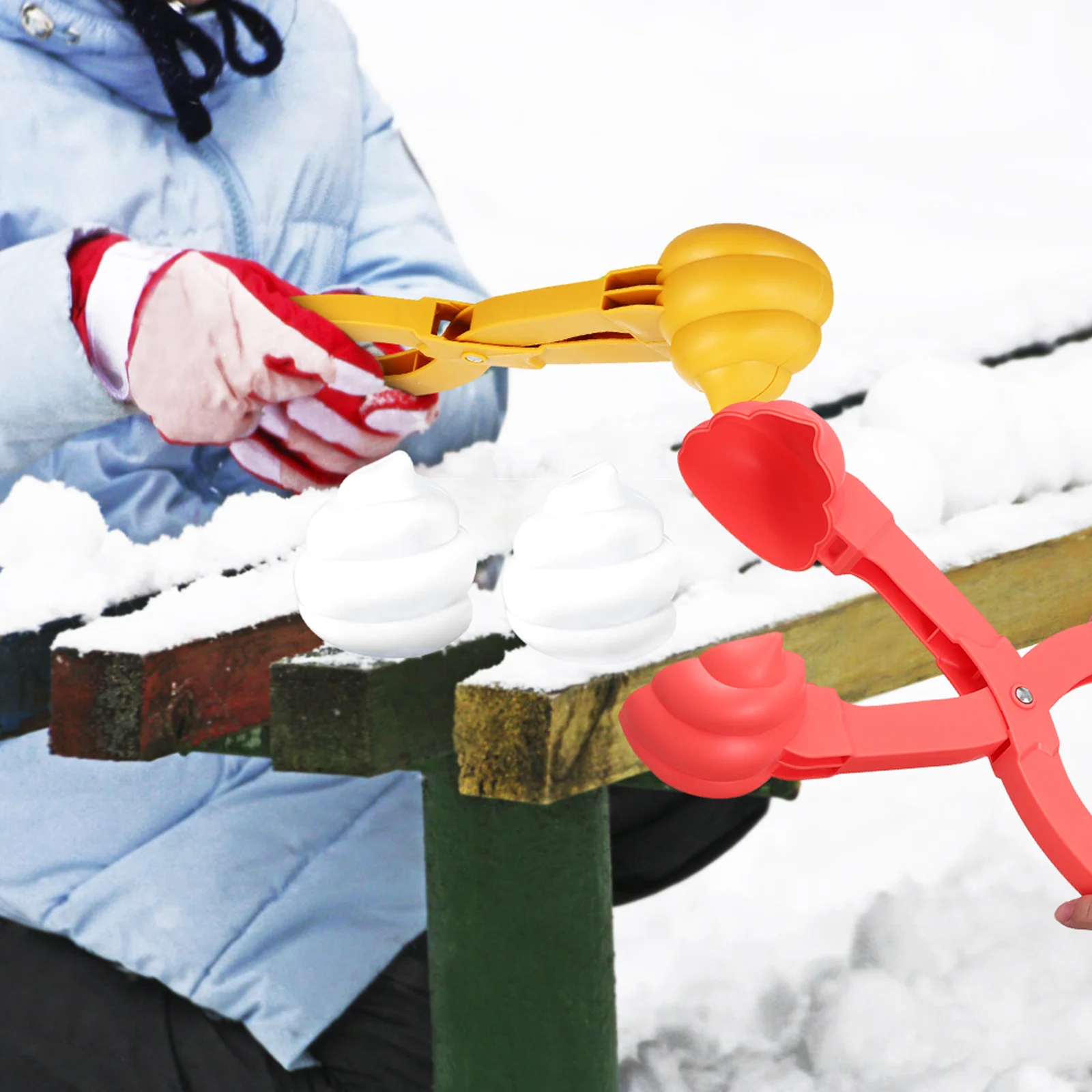 2 Pezzi Kit per Creare Forme sulla Neve con Grandi Pinze per Spiaggia e Neve, Set Giocattoli per Attività all'Aperto