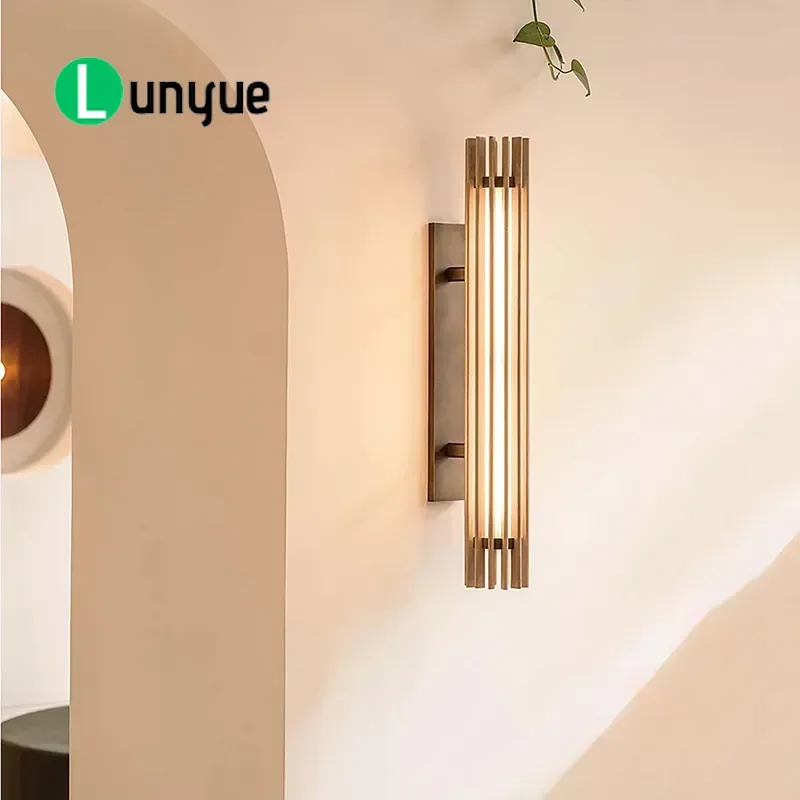 New Chinese Modern Luxury Metal Solid Wood LED Wall Light 2700K Soft Warm White for Bedroom Living Room Home Decor Lighting