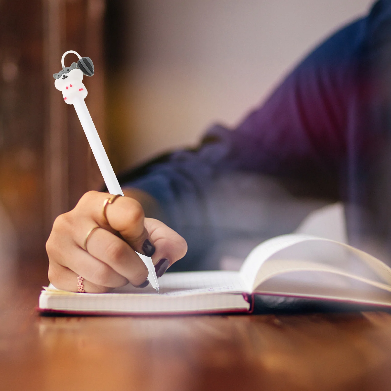 

10pcs Cute Cartoon Animal Kawaii Gel Ink Pens For Smooth Writing School Office Supplies Black Ink Cat Pens For