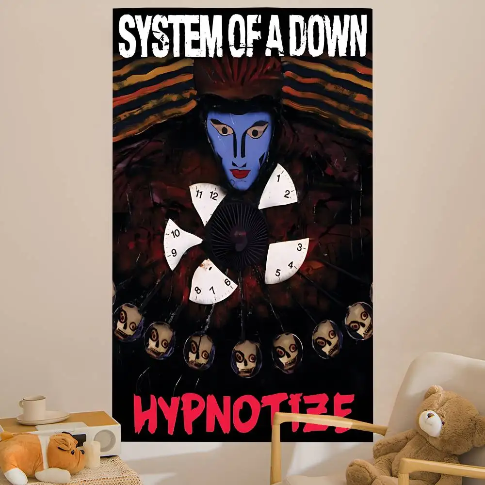S-System Of A D-Down Band Anime Tapestry Hippie Flower Wall Carpets Dorm Decor Cheap Hippie Wall Hanging