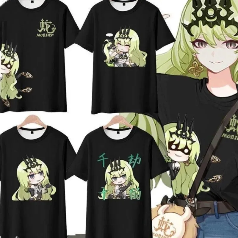 

2024 nova honkai impact 3 mobius 3d impressão camiseta verão moda em torno do pescoço manga curta popular jogo streetwear mais