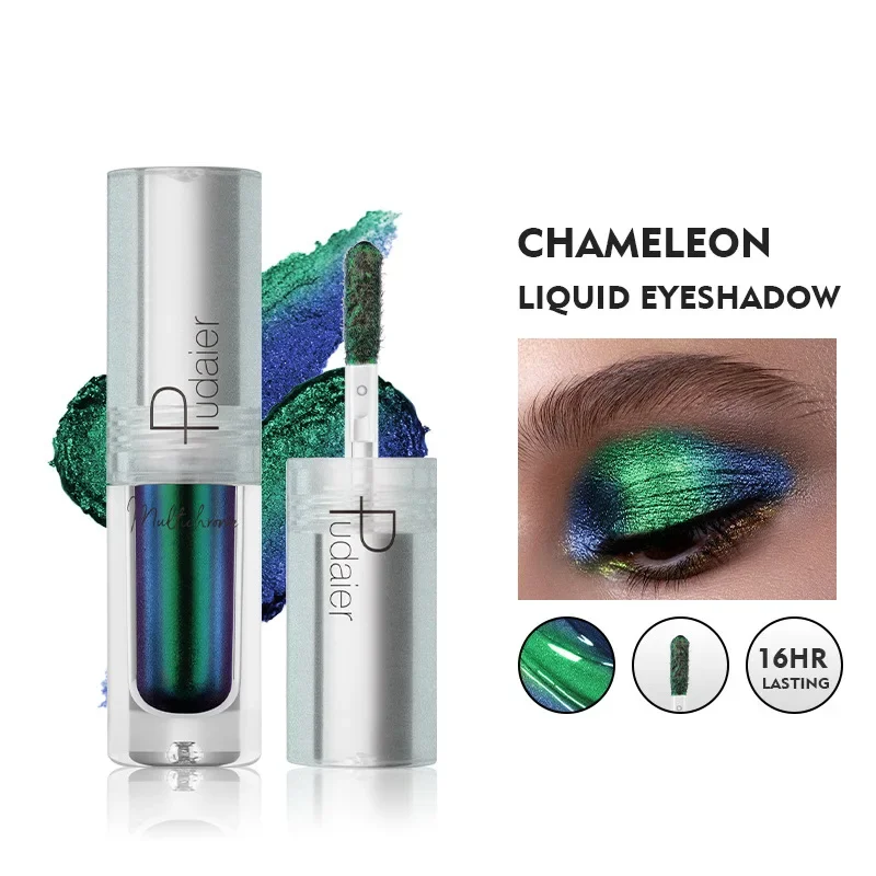 Pudaier Chameleon Liquid Eyeshadow Metal Chameleon Makeup Shimmer Pigment Glitter Eye Shadow Lipstick Shine Diamond Eyeshadow